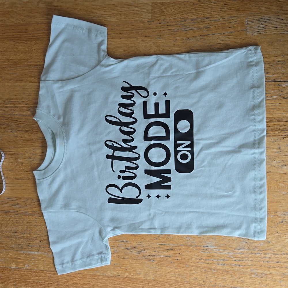 Pale green Short Sleeve Birthday Mode T-Shirt  size 3